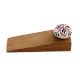 Black Pink Floral Crackle Ceramic Wooden Door Stopper